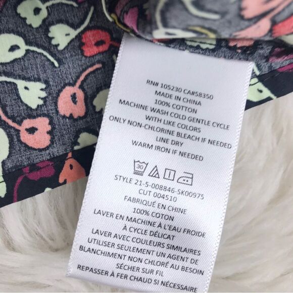 JOIE Button Front Black Floral Print Cotton Midi Skirt Fit & Flare Size 14 New - Picture 9 of 12